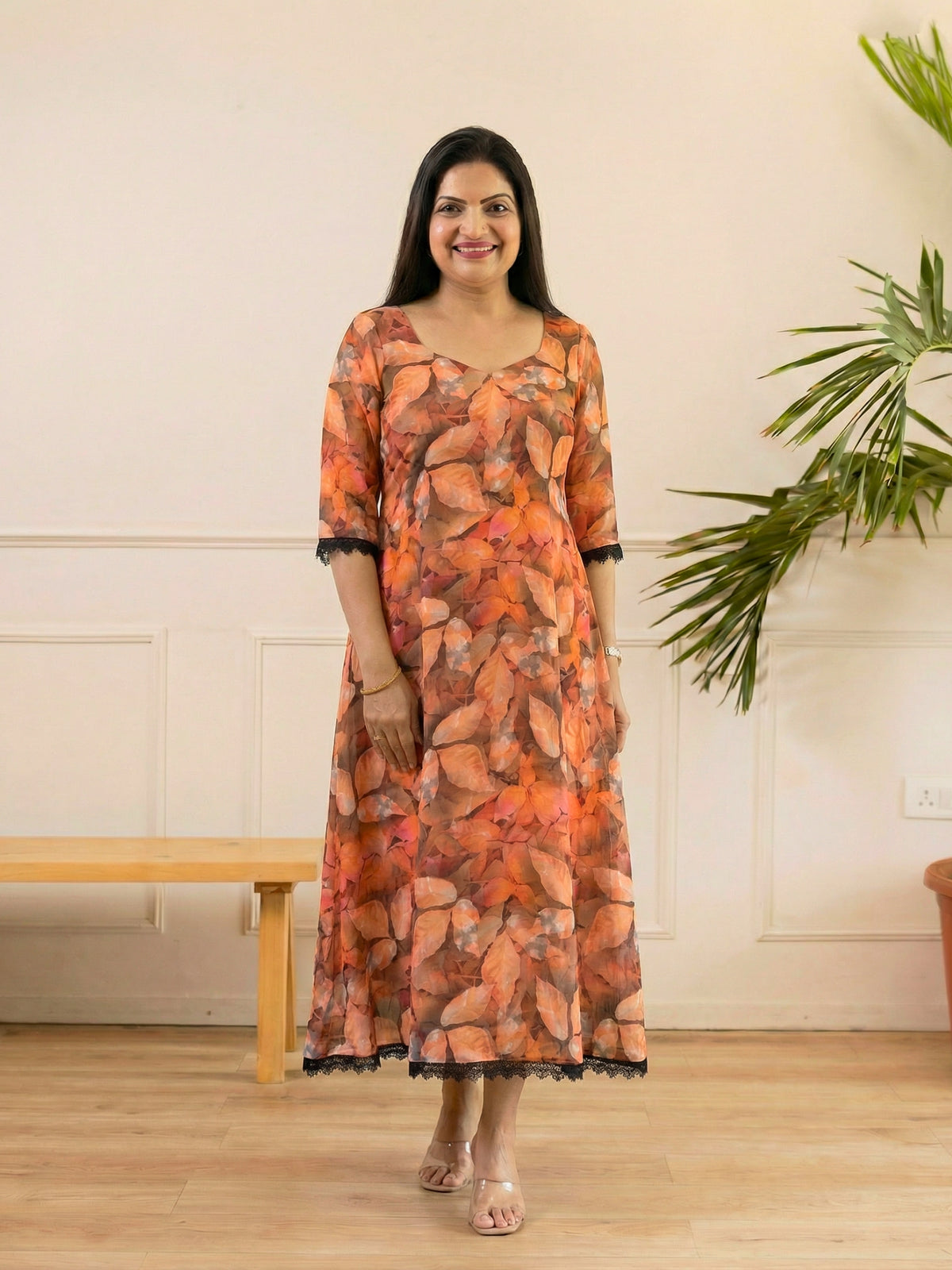 Autumn Leaves Print Kurta