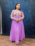 Cotton candy front pleated lavender gown