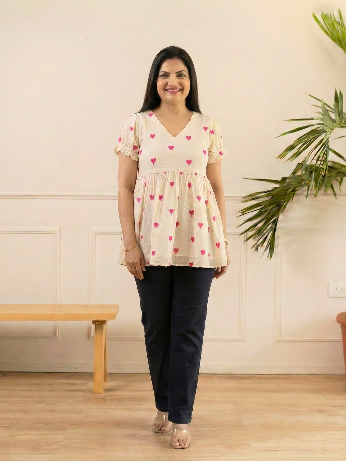 Blush Heart Peplum Top