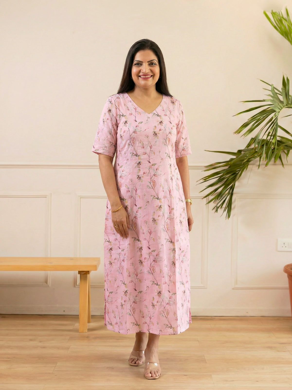 Blush Petal A-Line Dress