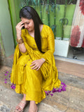 Mustard yellow suit combo with purple