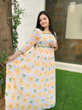Yellow Daisy Georgette Dress