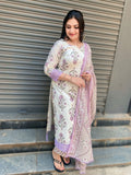 Lilac Bloom Cotton Kurti