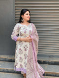Lilac Bloom Cotton Kurti