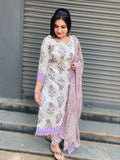 Lilac Bloom Cotton Kurti