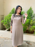 Mocha Mist Embroidered Georgette Kurti