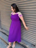 Royal Amethyst Pearl Elegance Georgette Dress